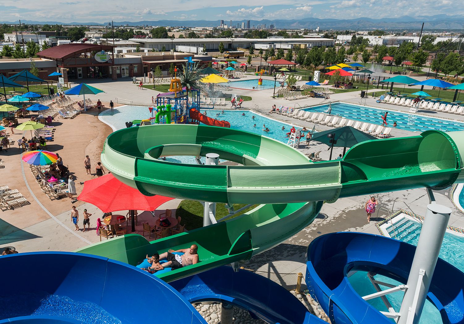 Overview of water park