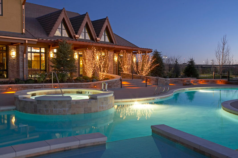 Outdoor pool and spa