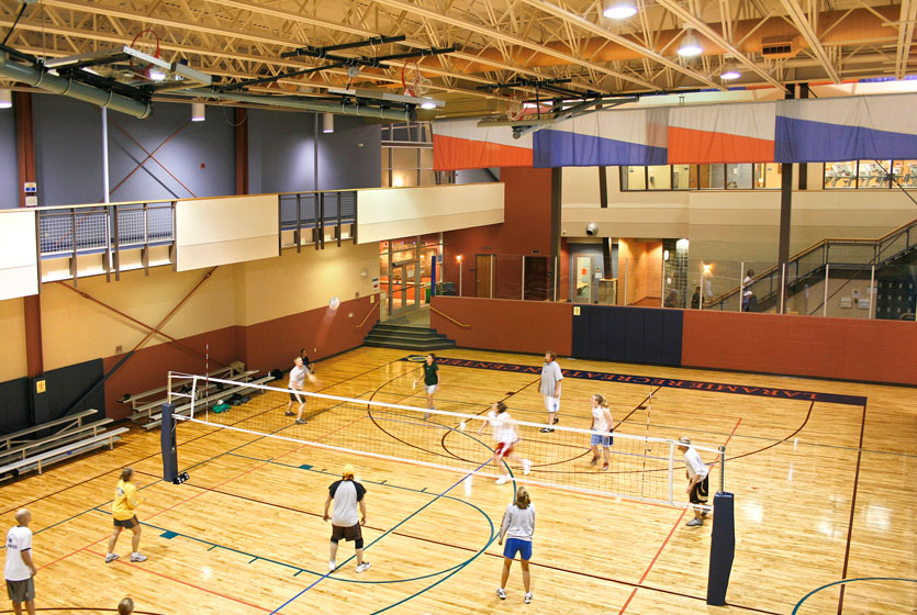 Gymnasium volleyball game