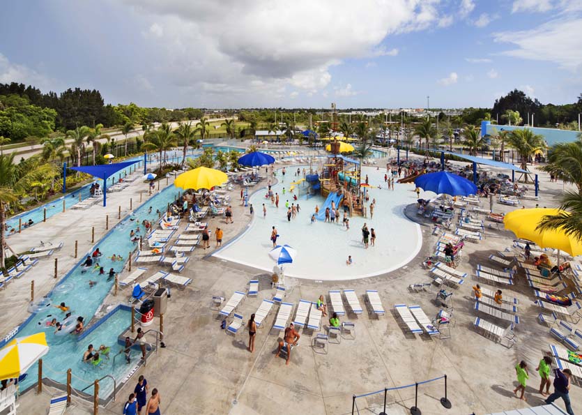 Aerial view of water park