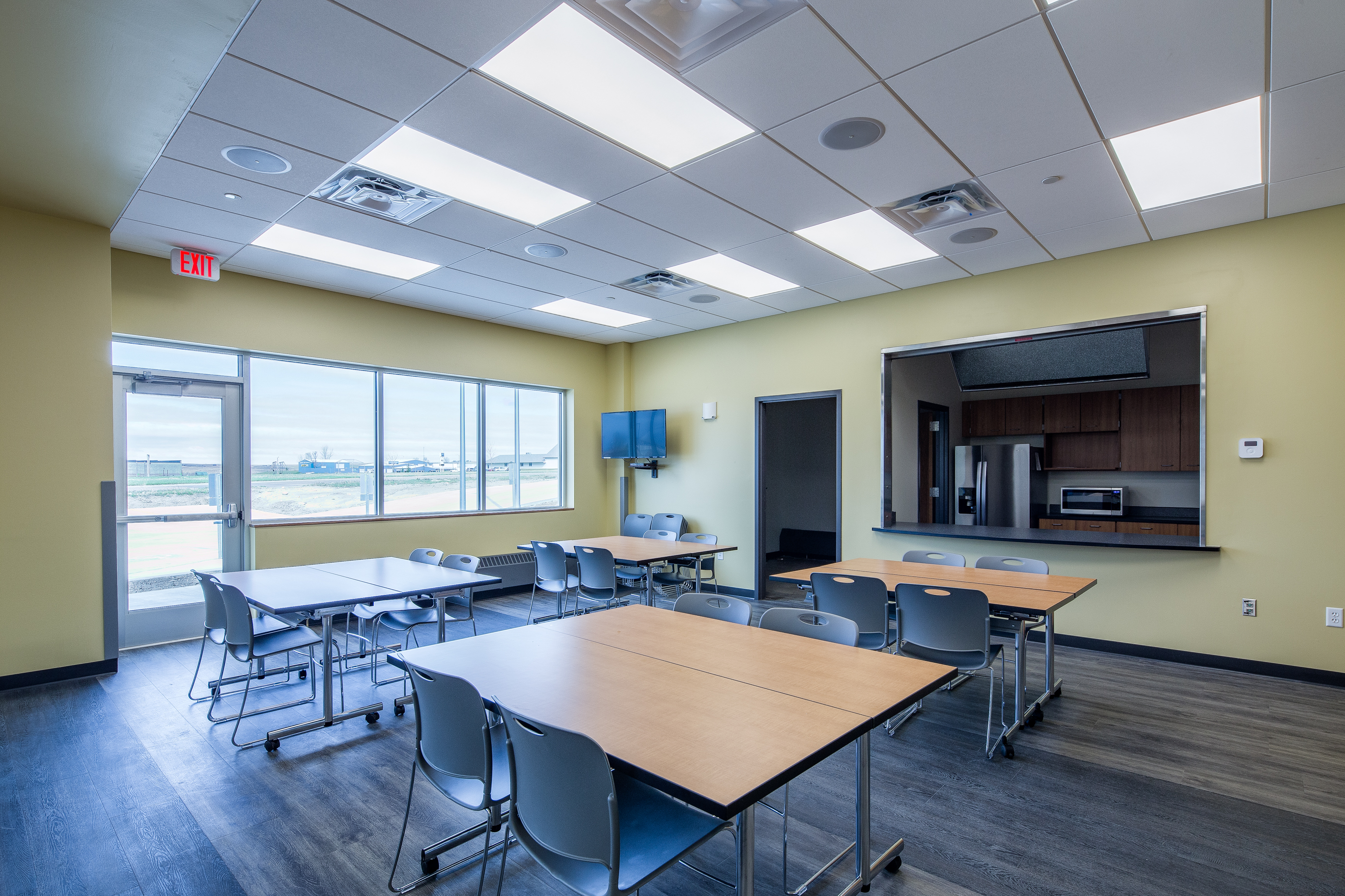 Energy Wellness Center community room and kitchen